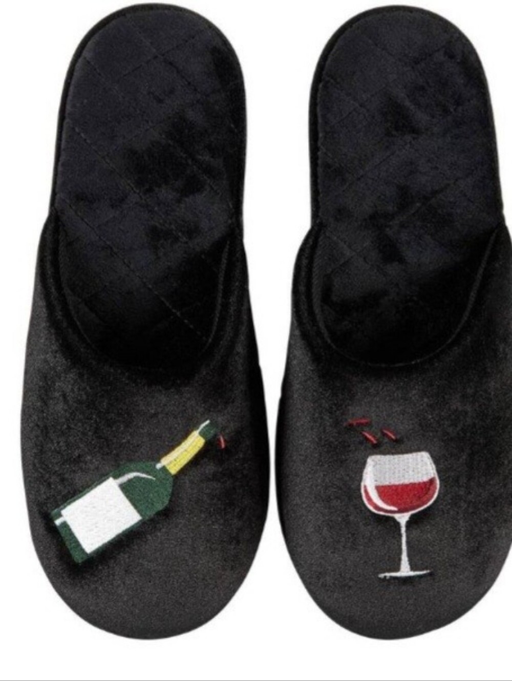 NEW I.n.c. Beverage Icon Velour Slippers, Size XL 11/12